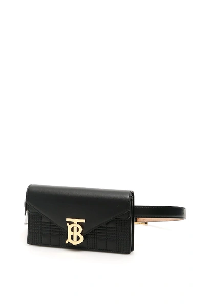 Shop Burberry Tb Envelope Belt Bag In Black