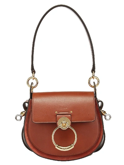 Shop Chloé Tess Minibag In Leather In Marrone