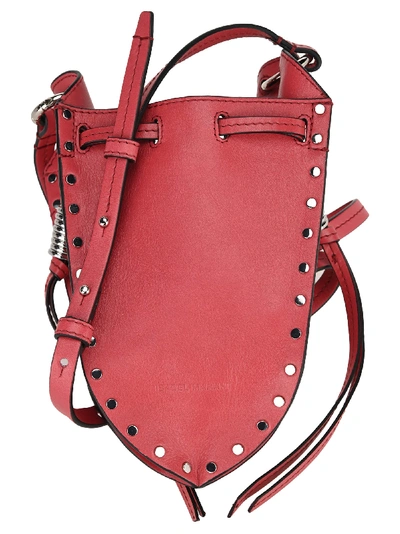 Shop Isabel Marant Radji Studded Bucket Bag In Raspery Red