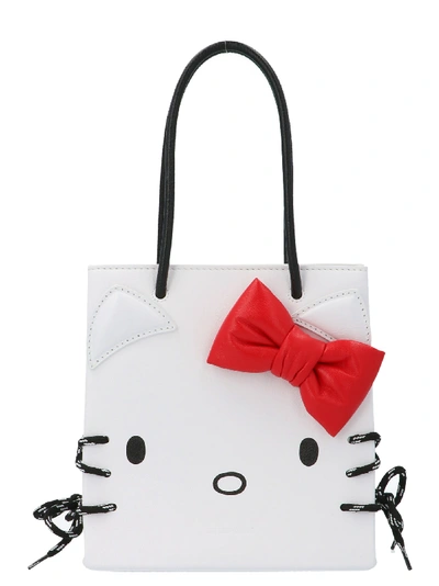 Shop Balenciaga Kitty Xxs Bag In Optic White