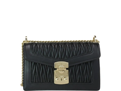 Shop Miu Miu Matelasse Leather Miu Confidential Shoulder Bag In F0002