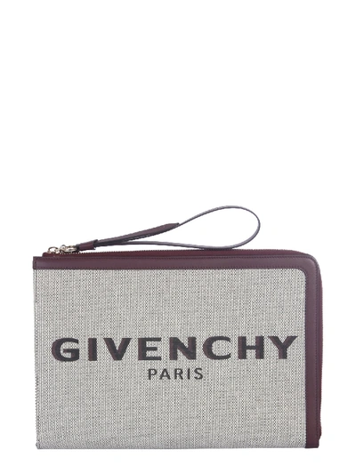 Shop Givenchy Pouch With Logo In Viola