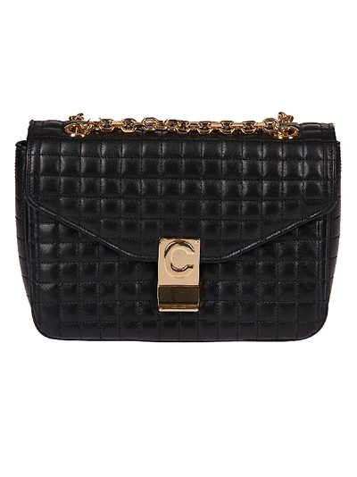 Shop Celine Medium Quilted Shoulder Bag In Nero