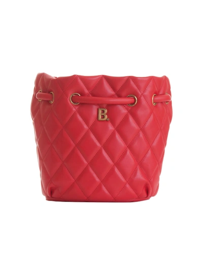 Shop Balenciaga B. Logo Bucket Bag In Bright Red