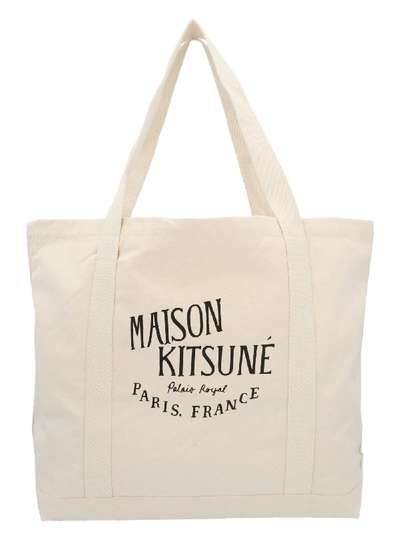 Shop Maison Kitsuné Palais Royal Bag In Ecrublack