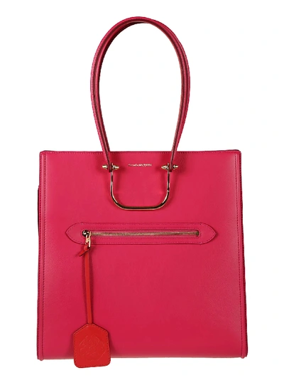 Shop Alexander Mcqueen The Tall Story Tote In Orchid Pink+new Red
