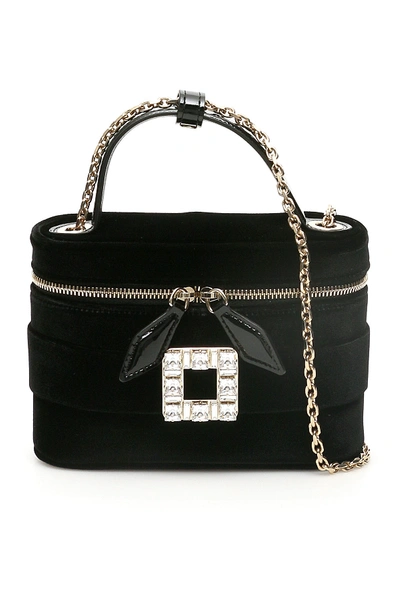 Shop Roger Vivier Vanity Micro Bag With Crystal Buckle In Nero (black)