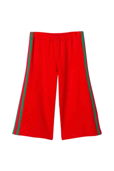 Shop Gucci Pants With Side Bands In Bright Cerise