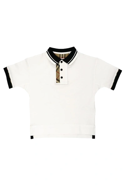 Shop Burberry Vintage Check Polo T-shirt In White