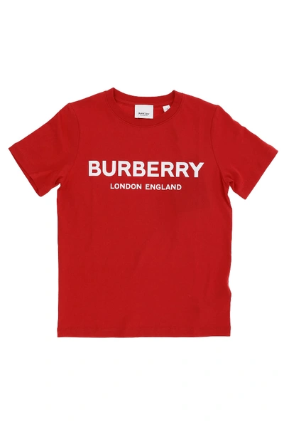 Shop Burberry Logo T-shirt In Bright Red