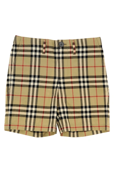 Shop Burberry Shorts With Vintage Check Pattern In Archive Beige
