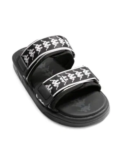 Shop Kappa Men's 222 Banda Aster 1 Logo Sandals In Black White