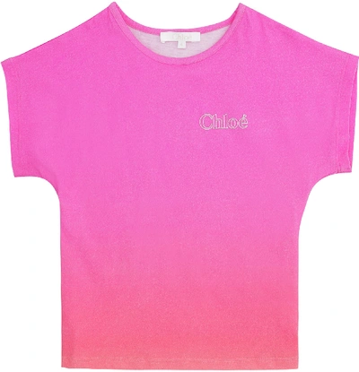 Shop Chloé Crew-neck Cotton T-shirt In Pink