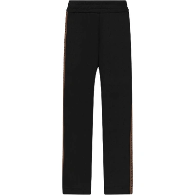 Shop Fendi Black Girl Pants With Double Ff In Nero Bianco
