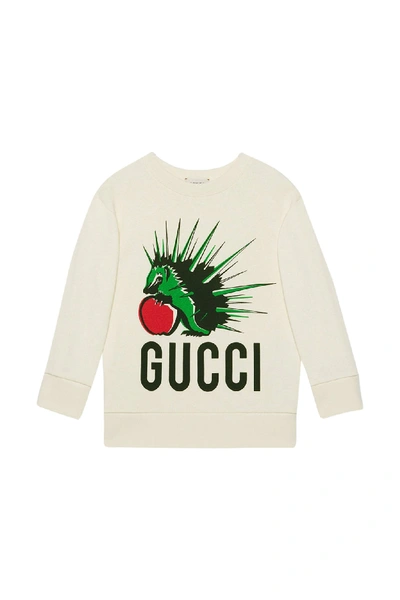 Shop Gucci Kids Sweatshirt With Print In White Green