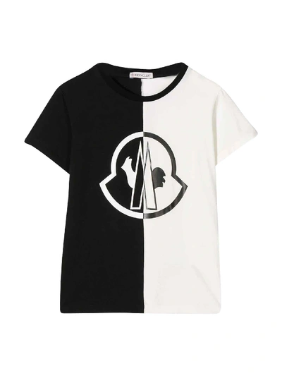 Shop Moncler Bicolor T-shirt With Press