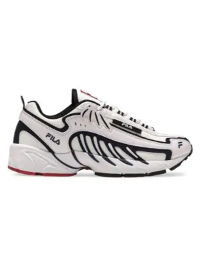 Shop Msgm X Fila Mixed-media Sneakers In White