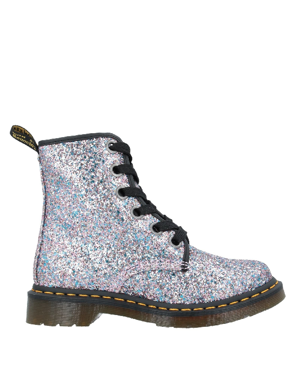 Dr. Martens Amphibious Boot Model 1460 In Multicolor Glittery Leather In Blu  | ModeSens