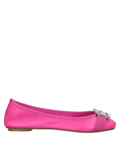 Shop Anna Baiguera Woman Ballet Flats Fuchsia Size 6 Soft Leather, Textile Fibers In Pink