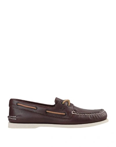 Shop Sperry A/o 2-eye-classic Brown Man Loafers Dark Brown Size 9 Soft Leather