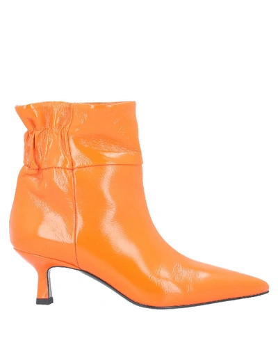 Shop Erika Cavallini Ankle Boots In Orange