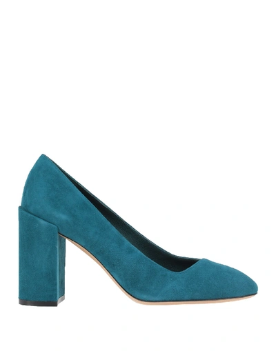 Shop Ferragamo Woman Pumps Deep Jade Size 10 Soft Leather In Green