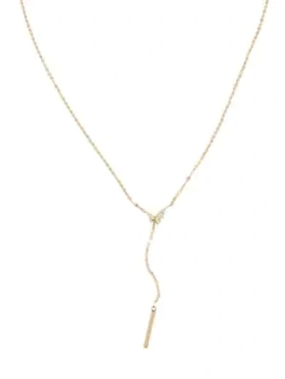 Shop Lana Girl Women's 14k Yellow Gold & Diamond Butterfly Lariat Necklace