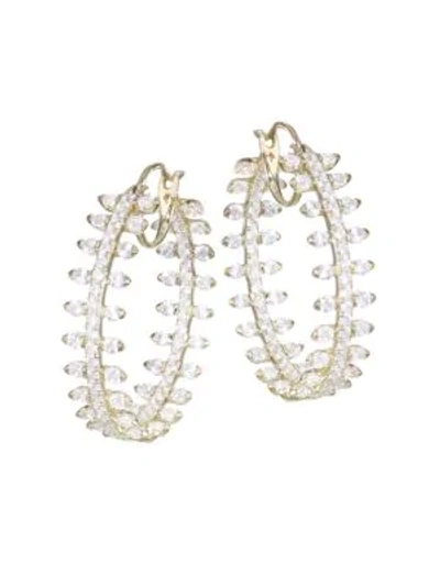 Shop Adriana Orsini Women's Goldplated & Cubic Zirconia Pavé Hoop Earrings In Gold Plated