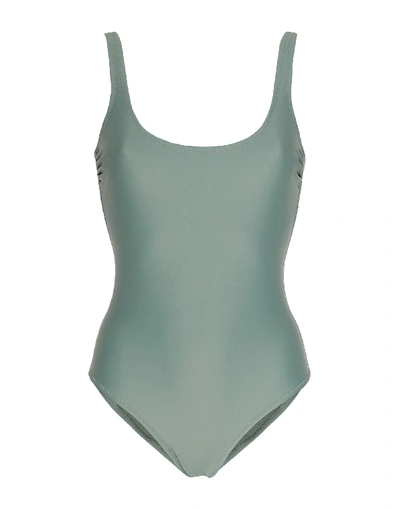 Shop 8 By Yoox Woman One-piece Swimsuit Green Size L Recycled Polyamide, Elastane