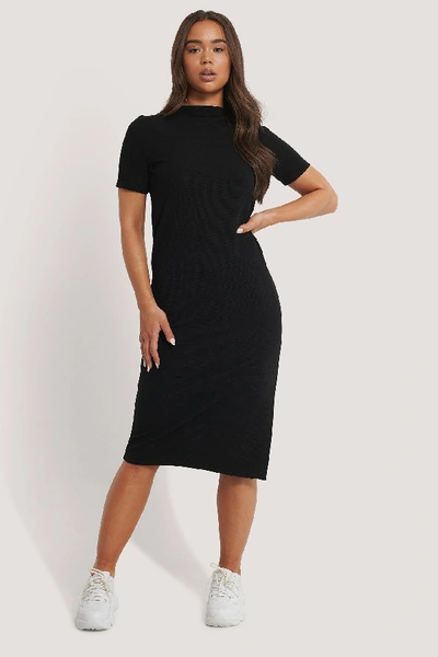 Shop Na-kd Reborn Straight Basic Side Slit Dress - Black