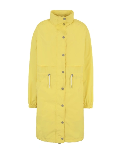 Shop Karl Lagerfeld Overcoats In Yellow