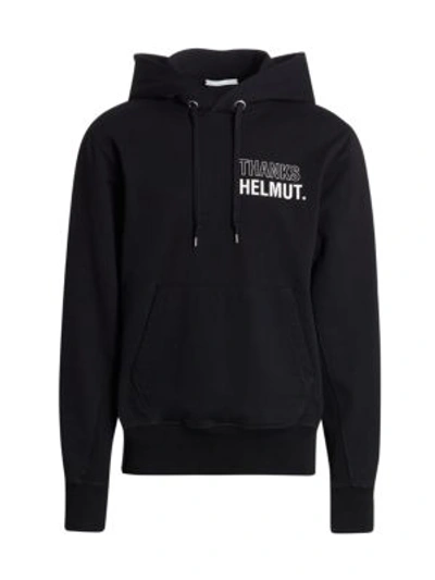 Shop Helmut Lang Men's Standard Logo Hoodie In Basalt Black