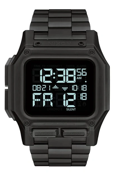 Shop Nixon Regulus Digital Bracelet Watch, 46mm In Black