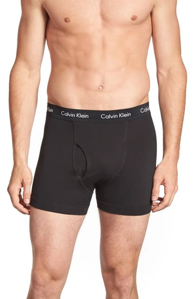 Shop Calvin Klein 3-pack Stretch Cotton Trunks In Black