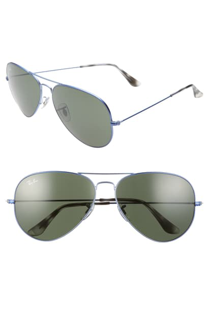Ray Ban 62mm Aviator Sunglasses In Sand Transparent Blue | ModeSens