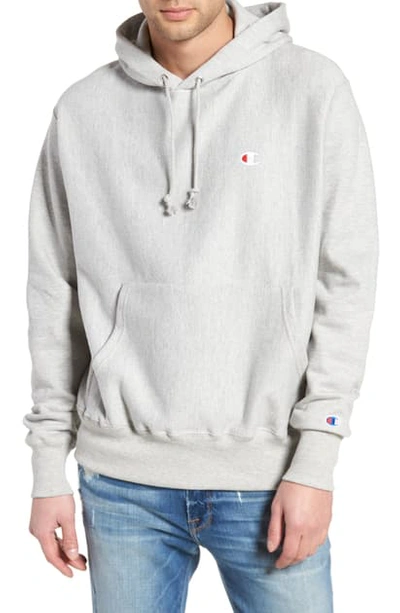 Shop Champion Reverse Weave Pullover Hoodie In Oxford Grey