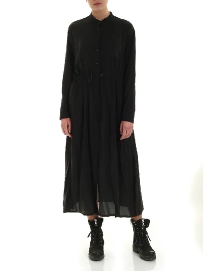 Shop Woolrich Drawstring Shirt Dress In Black