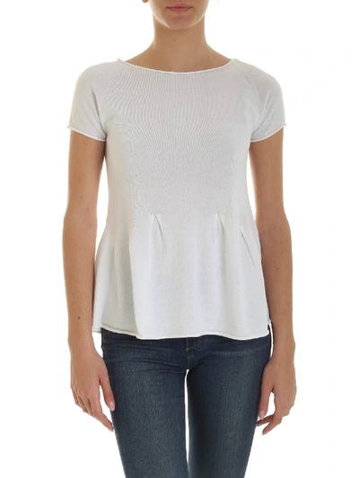 Shop Kangra Cashmere Flounced Sweater In White