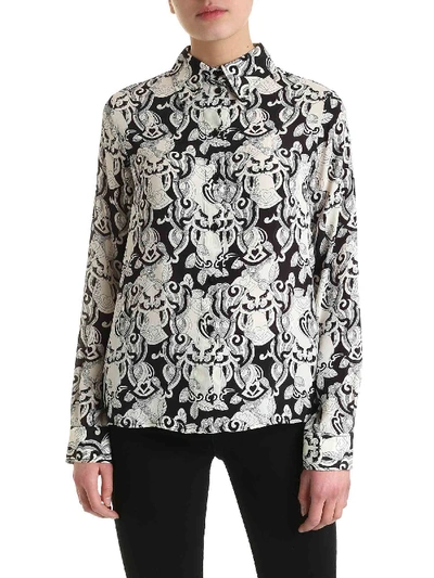Shop See By Chloé Viscose And Silk Shirt In Black And White