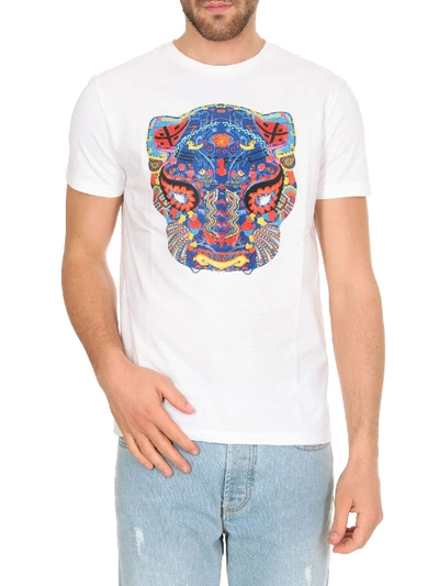 Shop Etro Hand-painted Print T-shirt In White