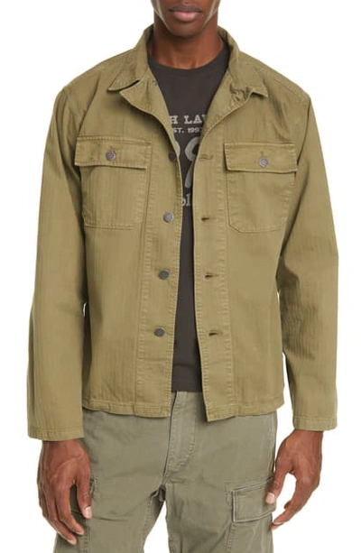 Shop Rrl Curtis Military Shirt Jacket In Olive Drab