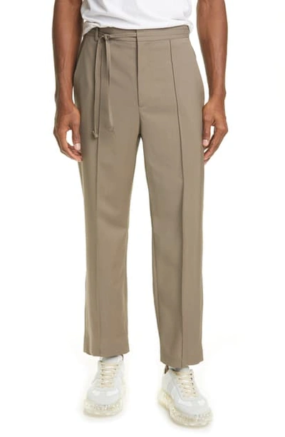 Shop Maison Margiela Wool & Mohair Crop Pants In Taupe