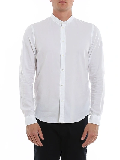 Shop Dondup Mandarin Collar Shirt In White