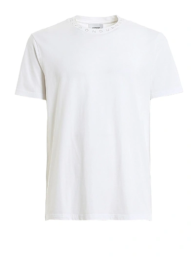 Shop Dondup Branded Crewneck T-shirt In White