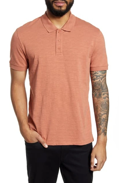 Shop Vince Classic Slim Fit Polo In Rustic