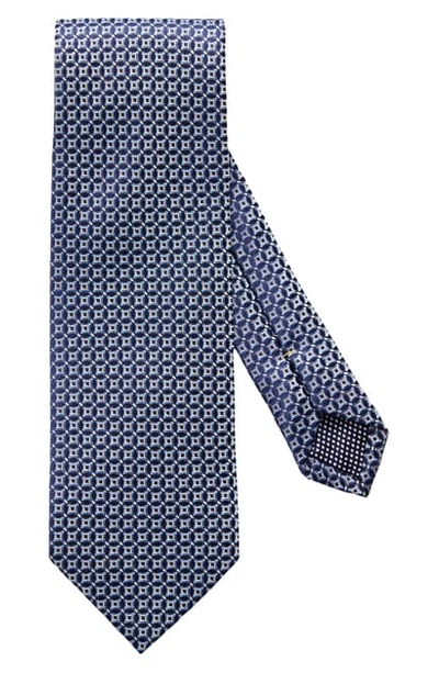 Shop Eton Geometric Silk Tie In Blue