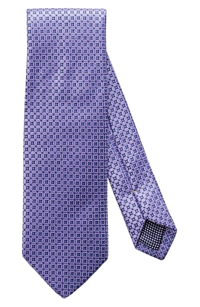 Shop Eton Geometric Silk Tie In Purple