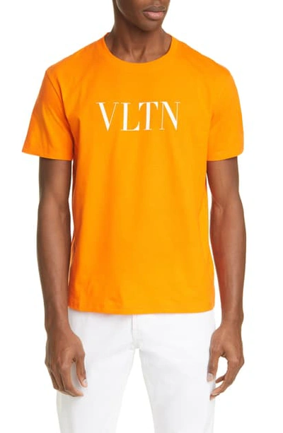 Shop Valentino Vltn Graphic Tee In Orange