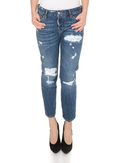 Shop Dsquared2 Cool Girl Cropped Blue Jeans
