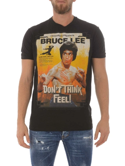 Shop Dsquared2 Bruce Lee Printed T-shirt In Black